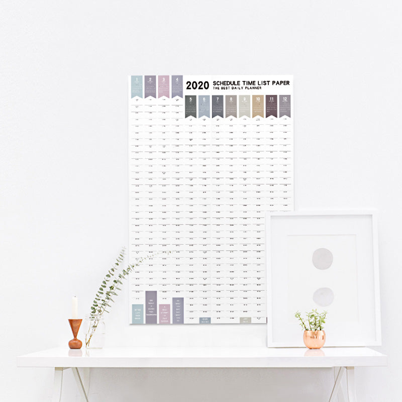 2020 Paper Wall Calendar and To Do List with Free Stickers