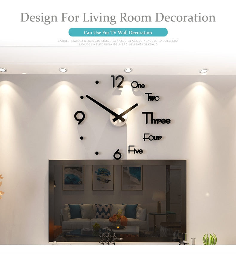 2020 Modern Wall Clock 3D Sticker