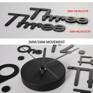 2020 Modern Wall Clock 3D Sticker