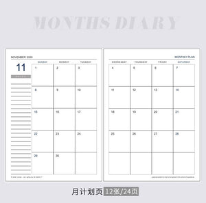 2020 Year Monthly Goal Planner with Personal Agenda & Dairy.