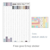 2020 Paper Wall Calendar and To Do List with Free Stickers