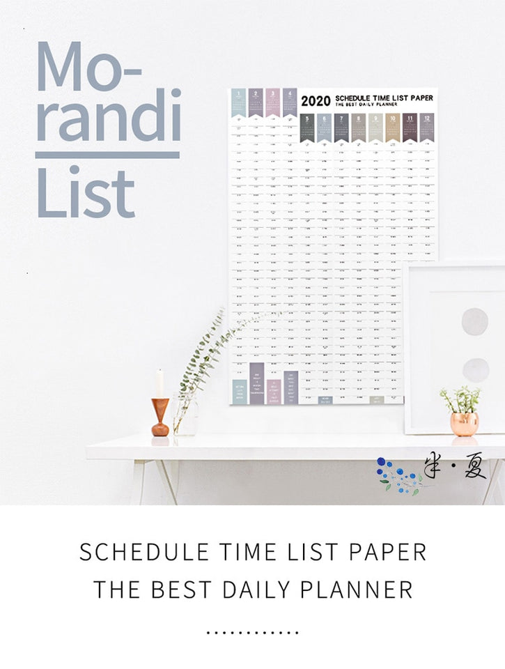 2020 Paper Wall Calendar and To Do List with Free Stickers