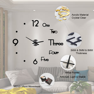 2020 Modern Wall Clock 3D Sticker