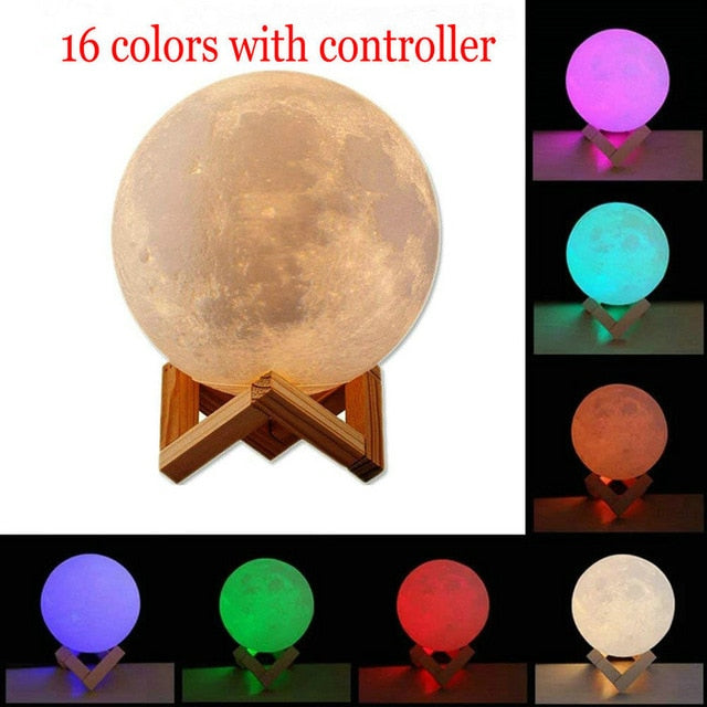 Stylish 3d Crystal Moon Night Lamp